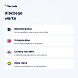 Dlaczego warto: bez skrobania, 5 magnesów, osłony lusterek, zima i lato